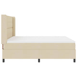 Letto a Sorgente LED con materasso Crema 180 x 200 cm Tessuto