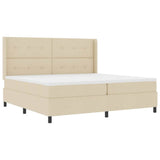 Letto a Sorgente LED con testiera Crema 200 x 200 cm Tessuto