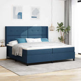 Letto a Sorgente LED con testiera Blu 200 x 200 cm Tessuto