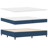 Letto a Sorgente LED con testiera Blu 200 x 200 cm Tessuto