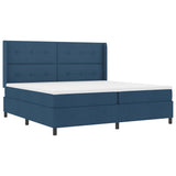 Letto a Sorgente LED con materasso Blu 200 x 200 cm Tessuto