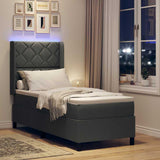 Letto a molle con materasso Grigio scuro 80 x 200 cm Tessuto