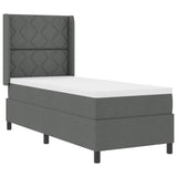 Letto a molle con materasso Grigio scuro 80 x 200 cm Tessuto