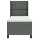 Letto a molle con materasso Grigio scuro 80 x 200 cm Tessuto