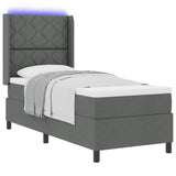 Letto a molle con materasso Grigio scuro 80 x 200 cm Tessuto