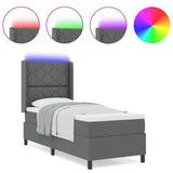 Letto a molle con materasso Grigio scuro 80 x 200 cm Tessuto