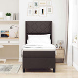 Letto a Sorgente LED Marrone Scuro 80 x 200 cm Tessuto