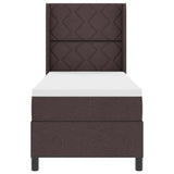 Letto a Sorgente LED Marrone Scuro 80 x 200 cm Tessuto