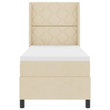 Letto a Sorgente LED con materasso Crema 80 x 200 cm Tessuto