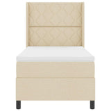 Letto a Sorgente LED con testiera Crema 100 x 200 cm Tessuto