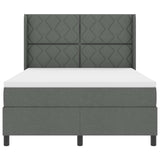 Letto a Sorgente LED Grigio scuro 140 x 200 cm Tessuto