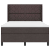 Letto a Sorgente LED Marrone Scuro 140 x 200 cm Tessuto