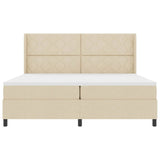 Letto a Sorgente LED con testiera Crema 200 x 200 cm Tessuto