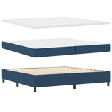Letto a Sorgente LED con materasso Blu 200 x 200 cm Tessuto