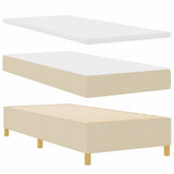 Letto a molle con materasso Crema 90 x 190 cm Tessuto