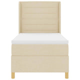 Letto a molle con materasso Crema 90 x 190 cm Tessuto