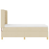 Letto a molle con materasso Crema 90 x 190 cm Tessuto