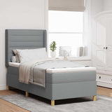 Letto a molle con strisce LED Grigio chiaro 90 x 200 cm Tessuto