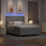 Letto a molle con materasso Grigio chiaro 140 x 190 cm Tessuto