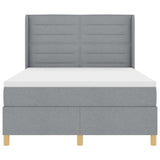 Letto a molle con materasso Grigio chiaro 140 x 190 cm Tessuto