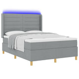 Letto a molle con materasso Grigio chiaro 140 x 190 cm Tessuto
