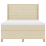 Letto a molle con materasso Crema 140 x 190 cm Tessuto