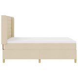 Letto a molle con materasso Crema 140 x 190 cm Tessuto
