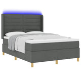 Letto a molle con materasso Grigio 140 x 200 cm Tessuto