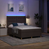 Letto a molle con materasso Marrone 140 x 190 cm Tessuto