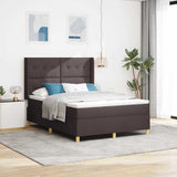 Letto a molle con materasso Marrone 140 x 190 cm Tessuto