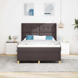 Letto a molle con materasso Marrone 140 x 190 cm Tessuto