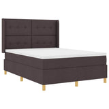 Letto a molle con materasso Marrone 140 x 190 cm Tessuto