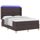 Letto a molle con materasso Marrone 140 x 190 cm Tessuto