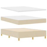 Letto a molle con materasso Crema 140 x 190 cm Tessuto