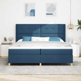 Letto a molle con strisce LED Blu 200 x 200 cm Tessuto