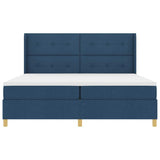 Letto a molle con strisce LED Blu 200 x 200 cm Tessuto