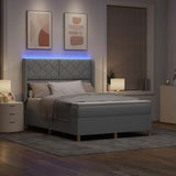 Letto a molle con testiera Grigio chiaro 160 x 200 cm Tessuto