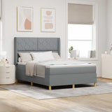 Letto a molle con testiera Grigio chiaro 160 x 200 cm Tessuto