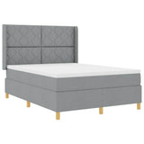 Letto a molle con testiera Grigio chiaro 160 x 200 cm Tessuto