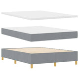 Letto a molle con testiera Grigio chiaro 160 x 200 cm Tessuto