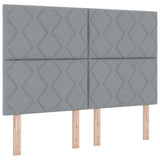 Letto a molle con testiera Grigio chiaro 160 x 200 cm Tessuto