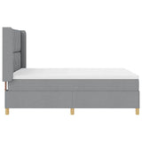 Letto a molle con testiera Grigio chiaro 160 x 200 cm Tessuto