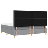 Letto a molle con testiera Grigio chiaro 200 x 200 cm Tessuto