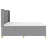Letto a molle con testiera Grigio chiaro 200 x 200 cm Tessuto