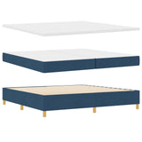 Letto a molle con materasso con led Blu 200 x 200 cm Tessuto