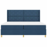 Letto a molle con materasso con led Blu 200 x 200 cm Tessuto