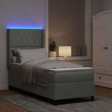 Letto con Box Springs LED e Materasso Grigio chiaro 80 x 200 cm