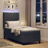 Letto a molle con materasso Grigio scuro 80 x 200 cm Velluto