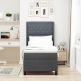 Letto a molle con materasso Grigio scuro 80 x 200 cm Velluto