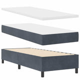 Letto a molle con materasso Grigio scuro 80 x 200 cm Velluto